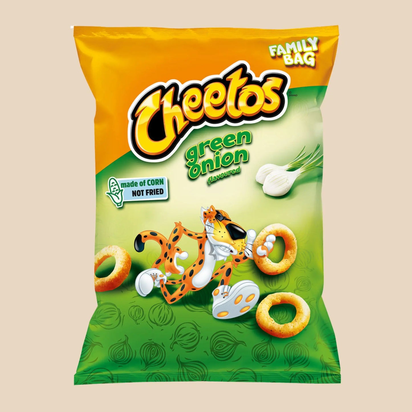 Paquet de chips cheetos green onion
