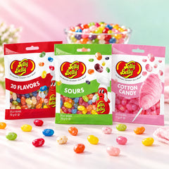 Lot découverte Jelly Belly – 3 sachets de 70 g (20 Flavours, Sours, Cotton Candy)