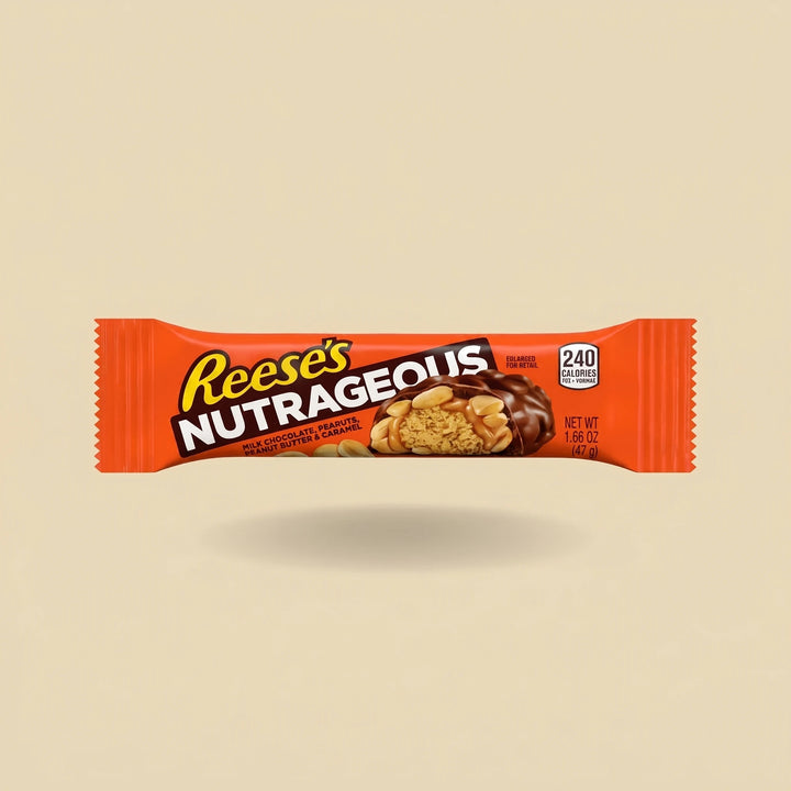 Reese's Nutrageous 47g — barre cacahuète-caramel-chocolat importée USA