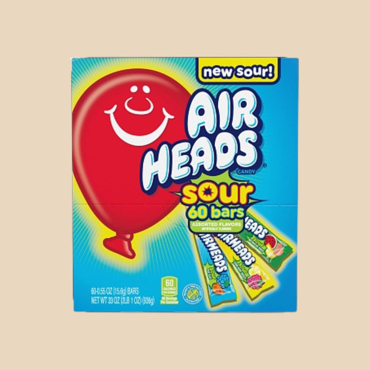 Airheads Sour Bars Assorted — Gros Format Acide 60 Barres (936g)