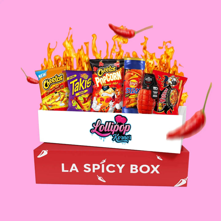 Box Spicy coffret snacks pimentés du monde Lollipop Korner
