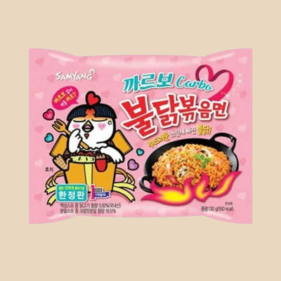 Nouilles Buldak Carbonara Samyang - Ramen instantanée coréenne crémeuse et épicée