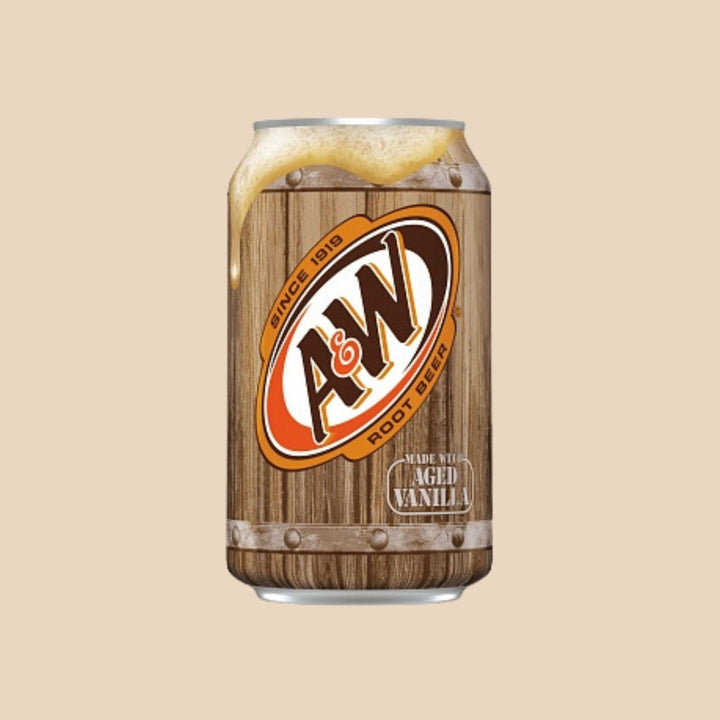 A&W Root Beer canette 355ml importée des États-Unis marque A&W