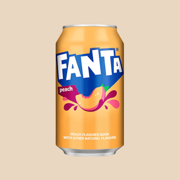 Fanta Pêche canette soda importé des États-Unis marque Fanta