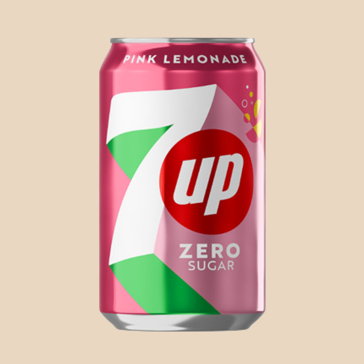 7UP Pink Lemonade Zero Sugar canette importée USA marque 7UP