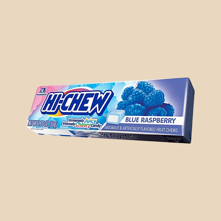 Sachet 50g Hi-Chew Blue Raspberry — bonbon japonais à mâcher saveur framboise bleue — Lollipop Korner