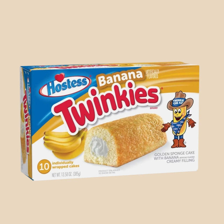 Hostess Twinkies Banana génoise fourrée crème banane boîte Hostess