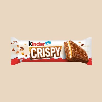 Barre chocolatée Kinder Crispy avec gaufrette croustillante