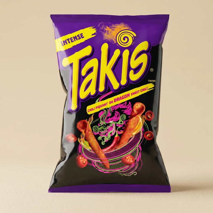 Sachet 100g Takis Dragon Sweet Chili — chips tortilla roulées importées Mexique — Lollipop Korner