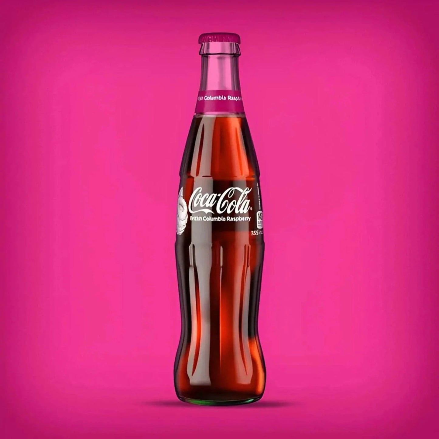 Bouteille de Coca-Cola Framboise de la Colombie-Britannique, boisson gazeuse à la saveur de framboise.