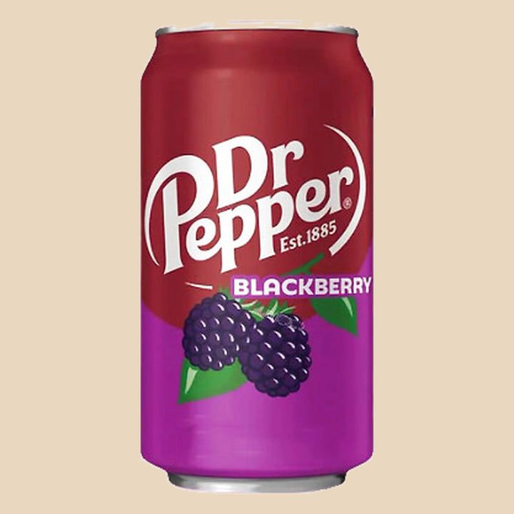 Canette de Dr Pepper Blackberry 355 ml, soda saveur mûre des États-Unis