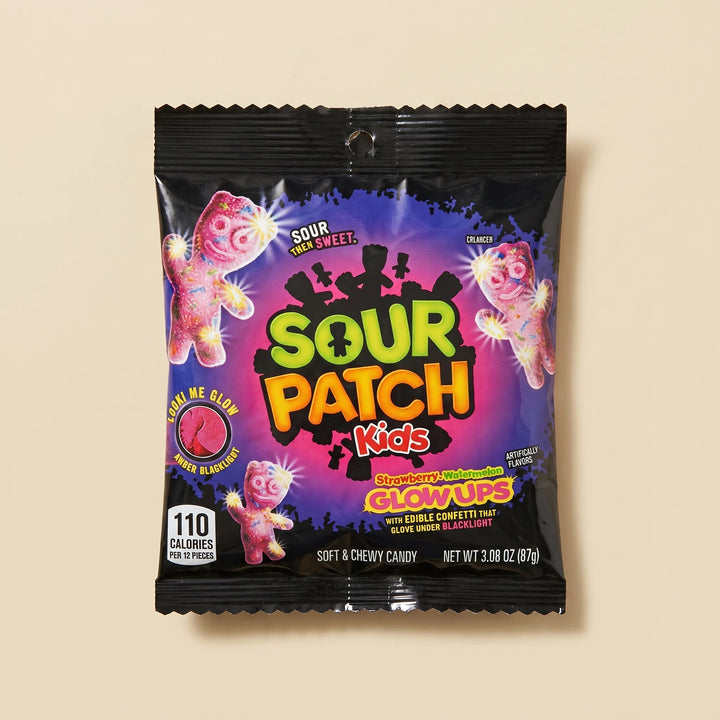 Sachet 87g Sour Patch Kids Glow Ups — bonbon acidule importe USA — Lollipop Korner
