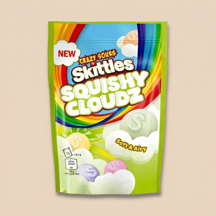 Skittles Squishy Cloudz Sour - bonbons acidulés moelleux importés UK - Lollipop Korner