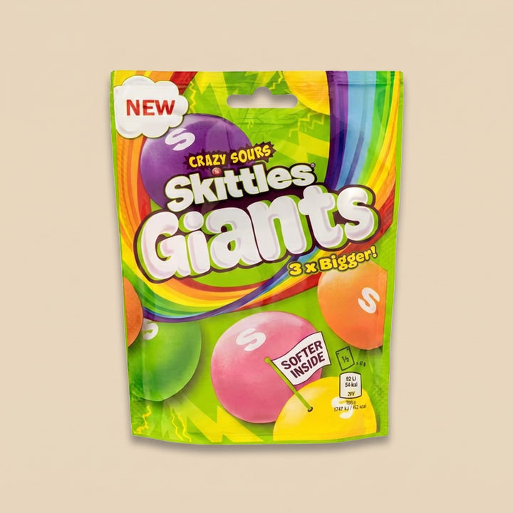 Skittles Giants Crazy Sours 132g - bonbons acidulés 3x plus gros - Lollipop Korner