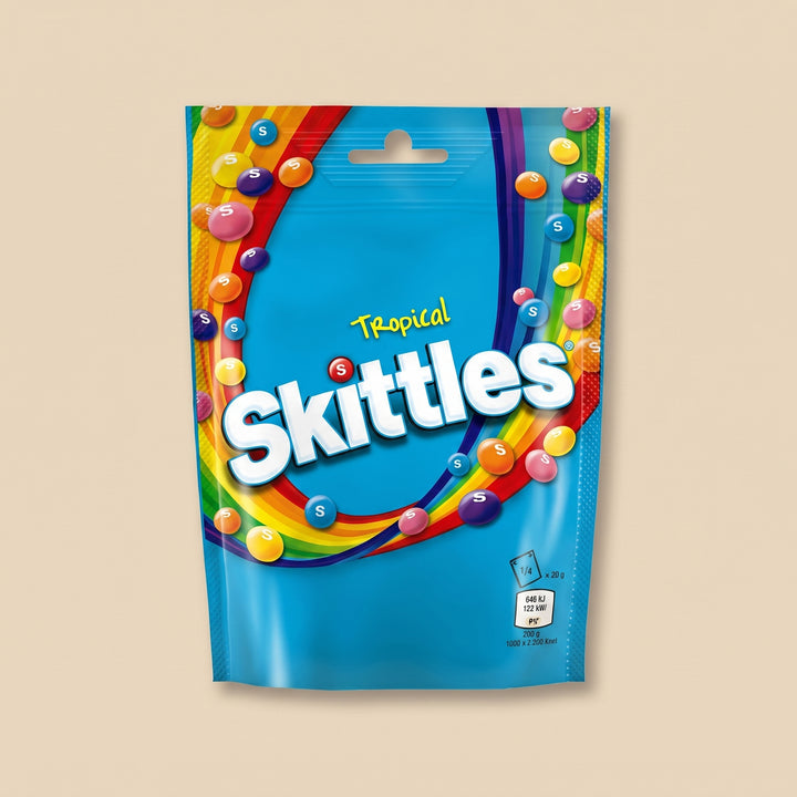 Skittles Tropical 136g - bonbons fruits exotiques importés UK - Lollipop Korner
