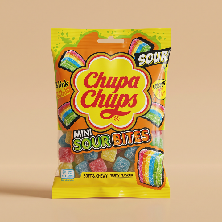 Chupa Chups Mini Sour Bites 120g — bonbons acidulés bite-size multi-saveurs