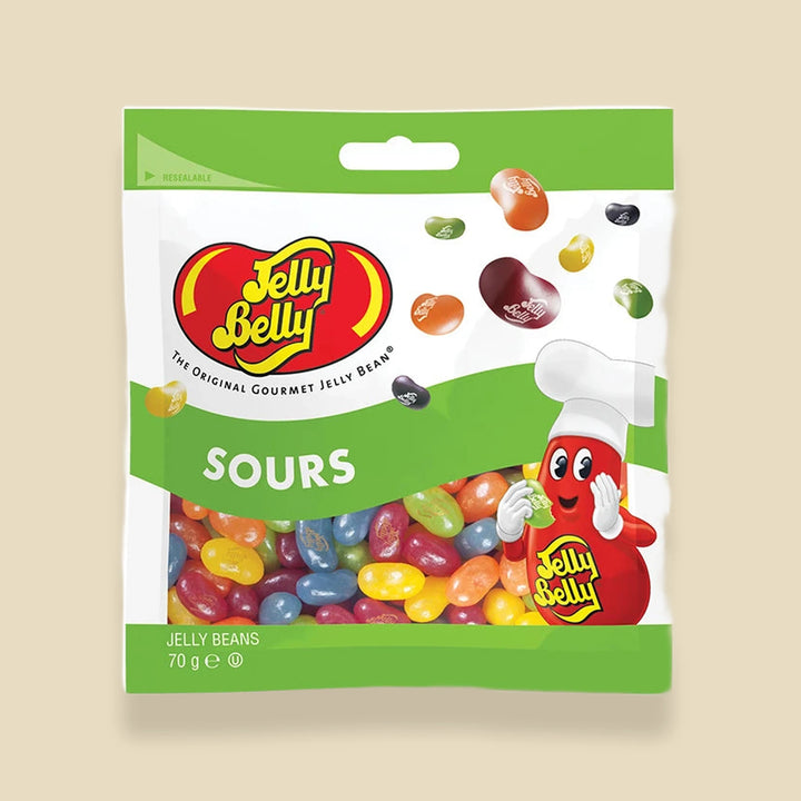 Jelly Belly Sours, sachet de 70 g de jelly beans acidulés, 5 parfums
