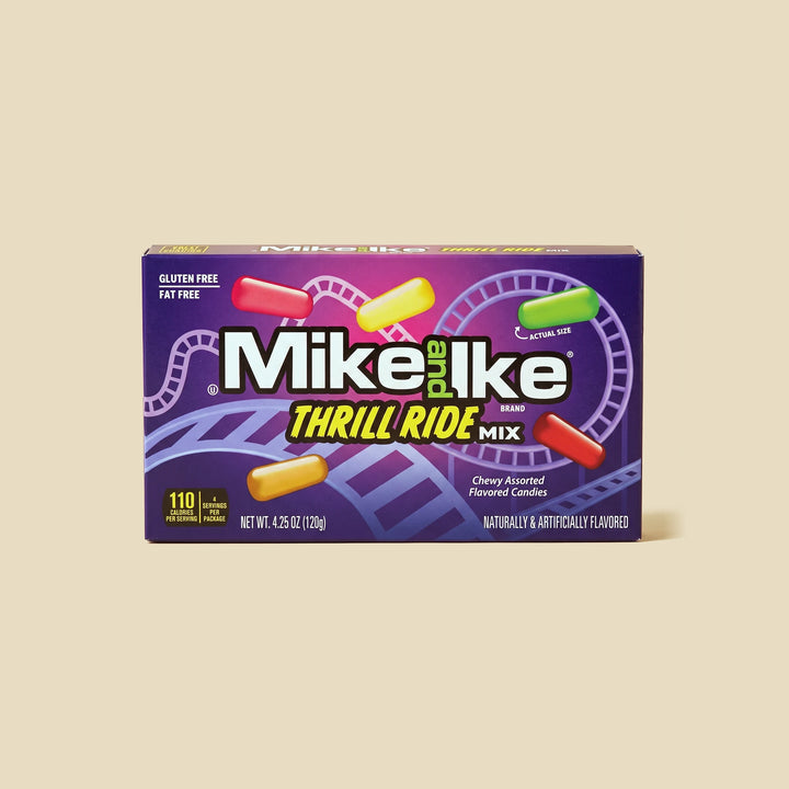 Theater box 120g Mike and Ike Thrill Ride Mix — bonbons américains, exclusivité Box — Lollipop Korner