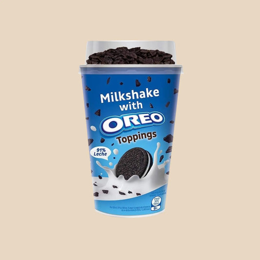 milkshake with oreo toppings​ image