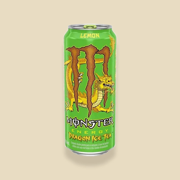 Canette 473 ml Monster Dragon Ice Tea Citron — thé glacé énergisant importé — Lollipop Korner