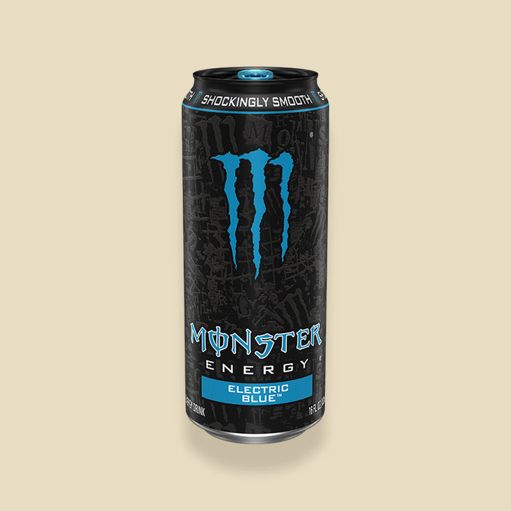 Canette 473 ml Monster Energy Electric Blue — energy drink importé USA — Lollipop Korner