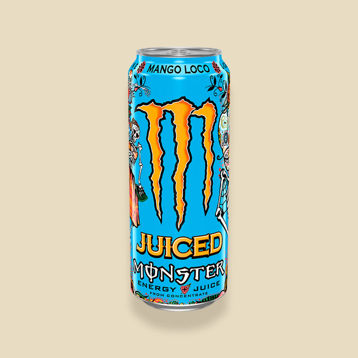 Canette 500 ml Monster Juiced Mango Loco — energy drink mangue importé — Lollipop Korner