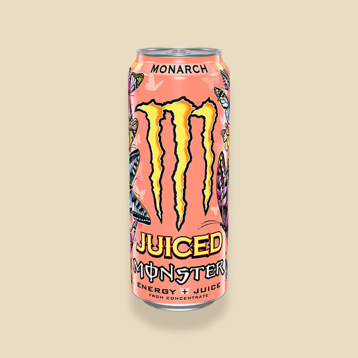 Canette 500 ml Monster Juiced Monarch — energy drink fruits exotiques importé — Lollipop Korner