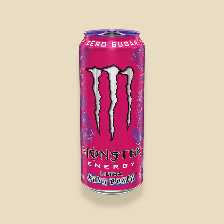 Canette 473 ml Monster Ultra Punk Punch — energy drink punch zéro sucre importé USA — Lollipop Korner