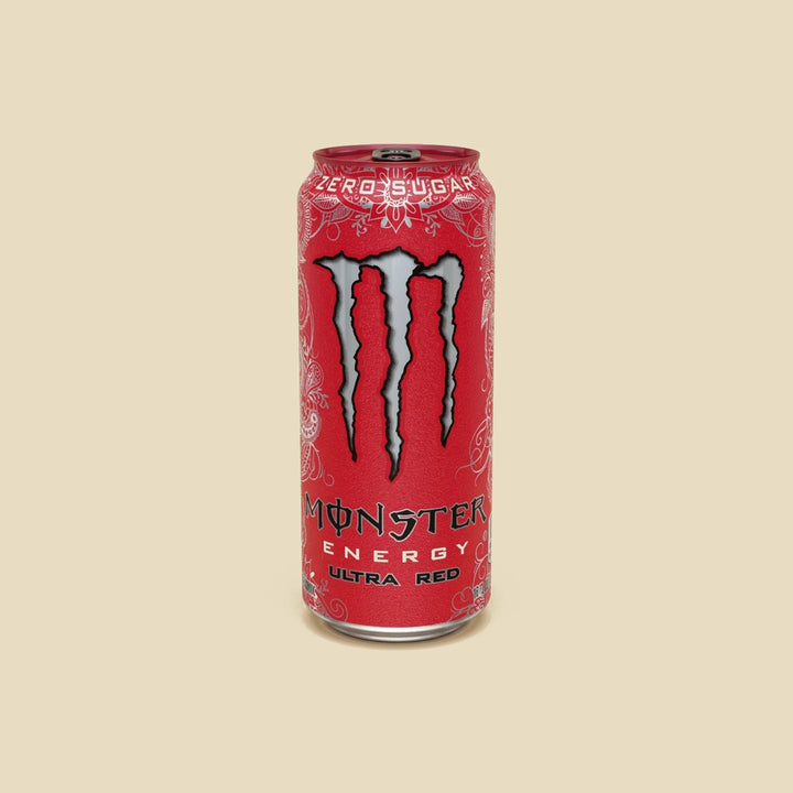 Canette 500 ml Monster Ultra Red — energy drink fruits rouges zéro sucre — Lollipop Korner