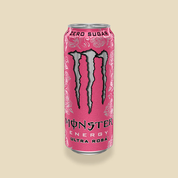 Canette 500 ml Monster Ultra Rosá — energy drink fruité zéro sucre — Lollipop Korner