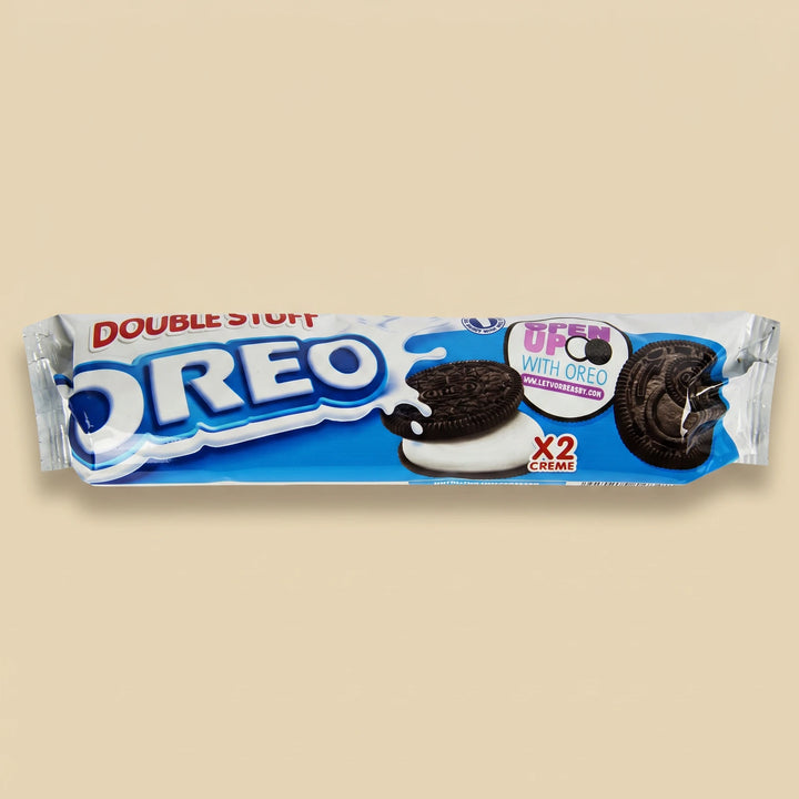 Oreo Double Stuff 157g — double crème vanille, pack bleu import UK/EU