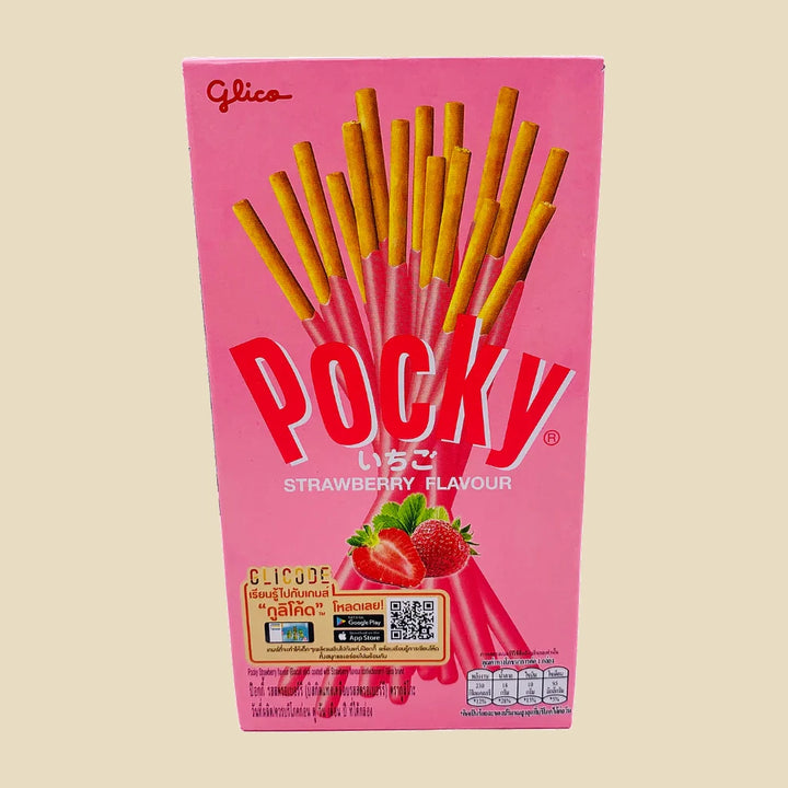 Pocky Strawberry 45g — saveur historique 1976 crème fraise rose