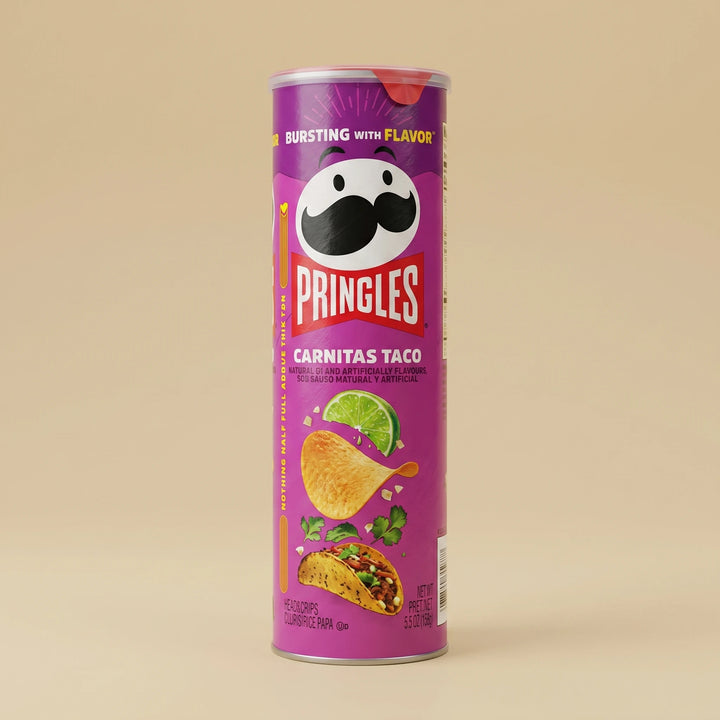 Tube 158g Pringles Carnitas Taco — chips importées USA — Lollipop Korner