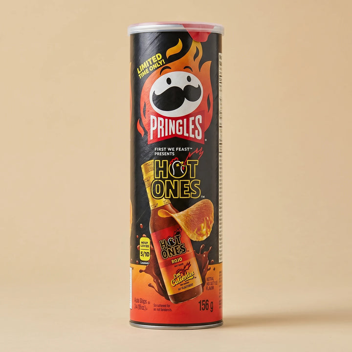 Tube 156g Pringles Hot Ones Los Calientes Rojo — chips importées USA — Lollipop Korner