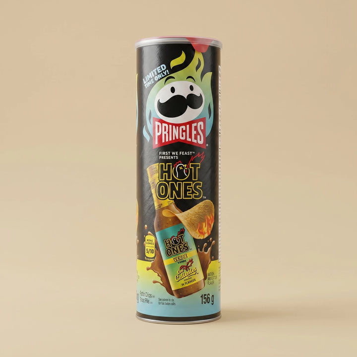 Tube 156g Pringles Hot Ones Los Calientes Verde — chips importées USA — Lollipop Korner