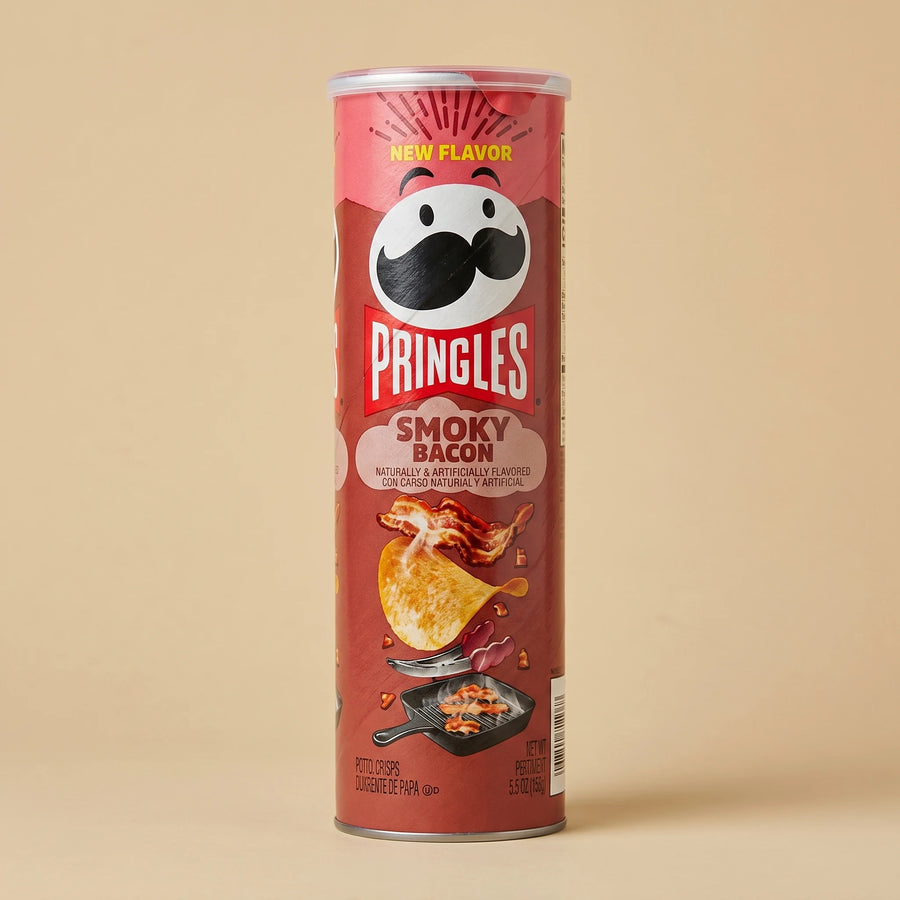 Tube 158g Pringles Smoky Bacon — chips importées USA — Lollipop Korner