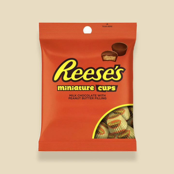 Sachet 132 g Reese's Miniature Peanut Butter Cups — mini cups chocolat au lait beurre de cacahuète, importé USA — Lollipop Korner