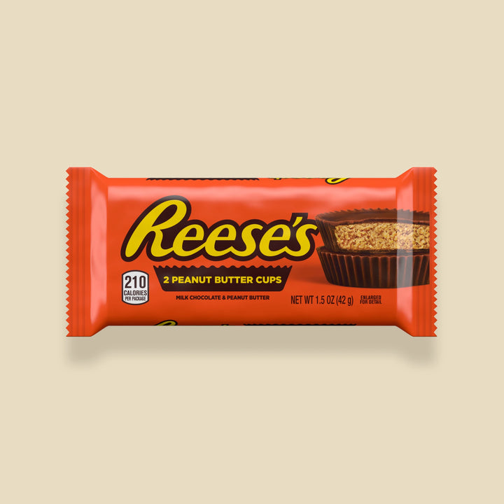 Reese's Peanut Butter Cups 42 g – sachet de 2 cups, chocolat au lait et beurre de cacahuète, import USA