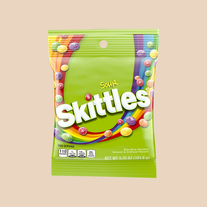 Sachet Skittles Sour 162 g, bonbons acidulés version américaine