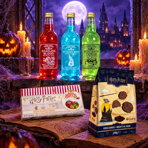 Pack Soirée sorciers – 3 potions à boire, Bertie Crochue et cookies